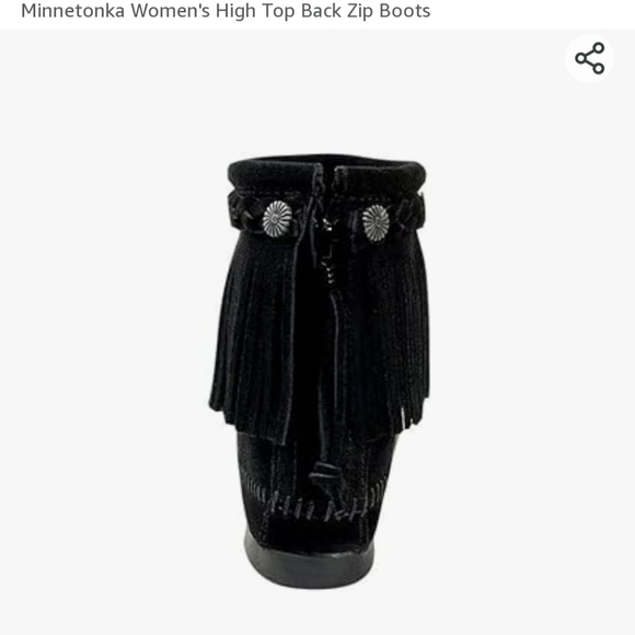 Minnetonka black suede high top boots size 5.5 - Picture 4 of 12